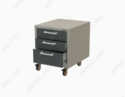 Подкатная тумба на 3 ящика 490х580х580 мм 