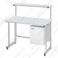 Стол лабораторный с полкой ЛК-1500 СМ (1500х630х1320/850) (Керамика, Белый)