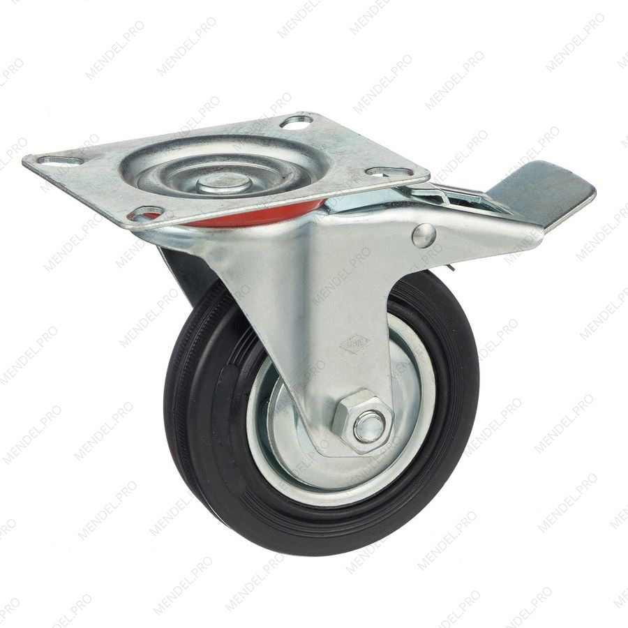 Колесо поворотное с тормозом Стелла-техник 4003-100