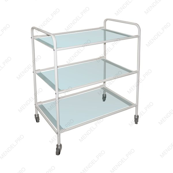 Стол инструментальный предметный трехполочный СИП-3/С-М-"Айболит"