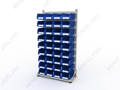 Стеллаж для пластиковых лотков S-BOX односторонний 1800x1000x450.03