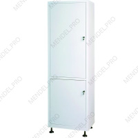 Шкаф медицинский металлический двухсекционный однодверный с дверками металл-металл для медикаментов ШМ-1.201-"Айболит"