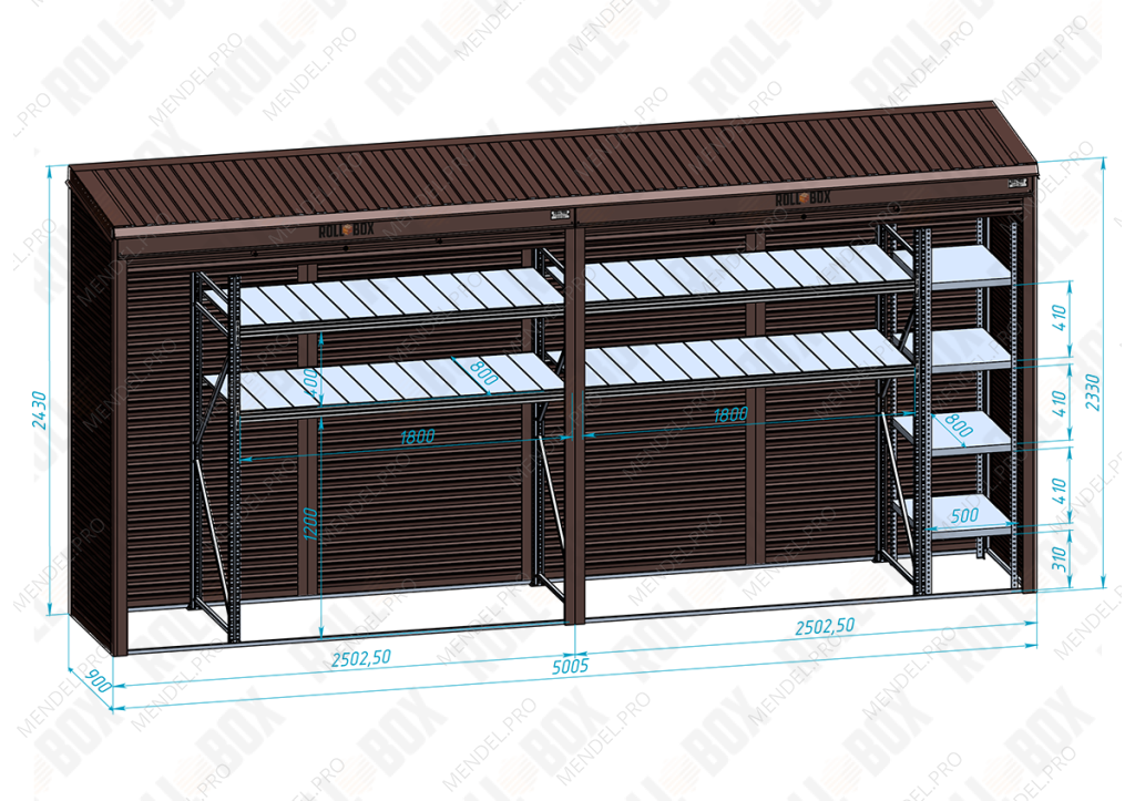 Шкаф уличный ROLL‑BOX VILLAGE ROOF XL-2.3