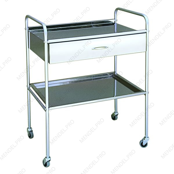 Стол инструментальный предметный двухполочный с ящиком СИП-2Н-Я-"Айболит"