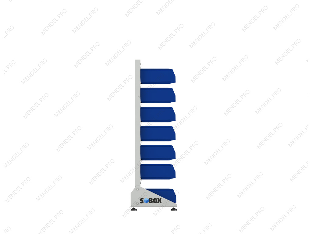 Стеллаж для пластиковых лотков S-BOX односторонний 1500x1000x450.03