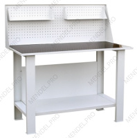 Верстак-стол с экраном и двумя полками