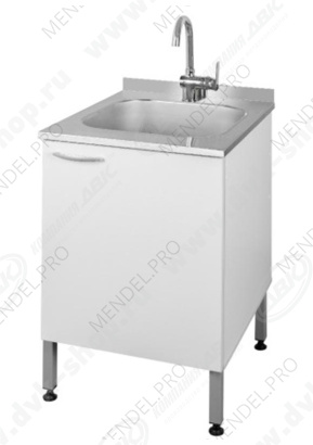 Мойка лабораторная глубок. ЛК-600 СМС-Г (Сталь) (раковина-нерж. сталь, глубина 300 мм) (600х600х850