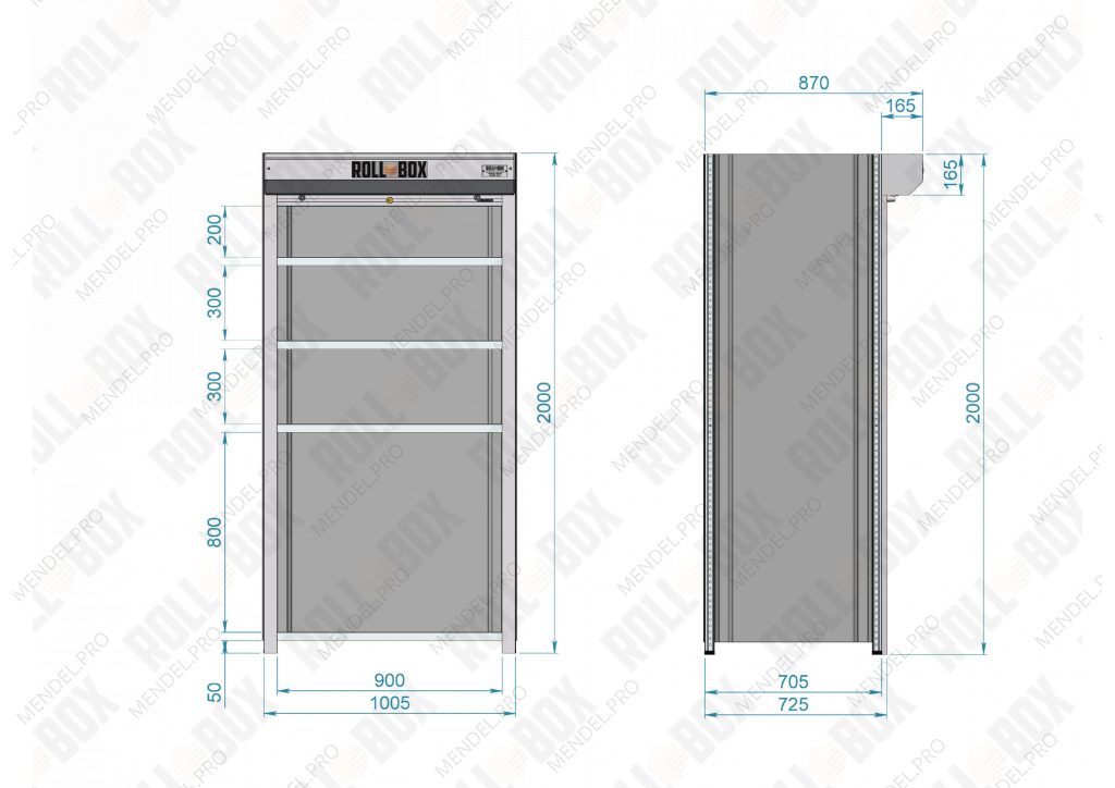 Шкаф роллетный ROLL-BOX SIMPLE 10.07.5.V1