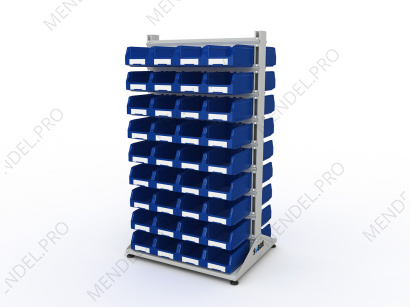 Стеллаж для пластиковых лотков S-BOX двухсторонний 1800x1000x800.03