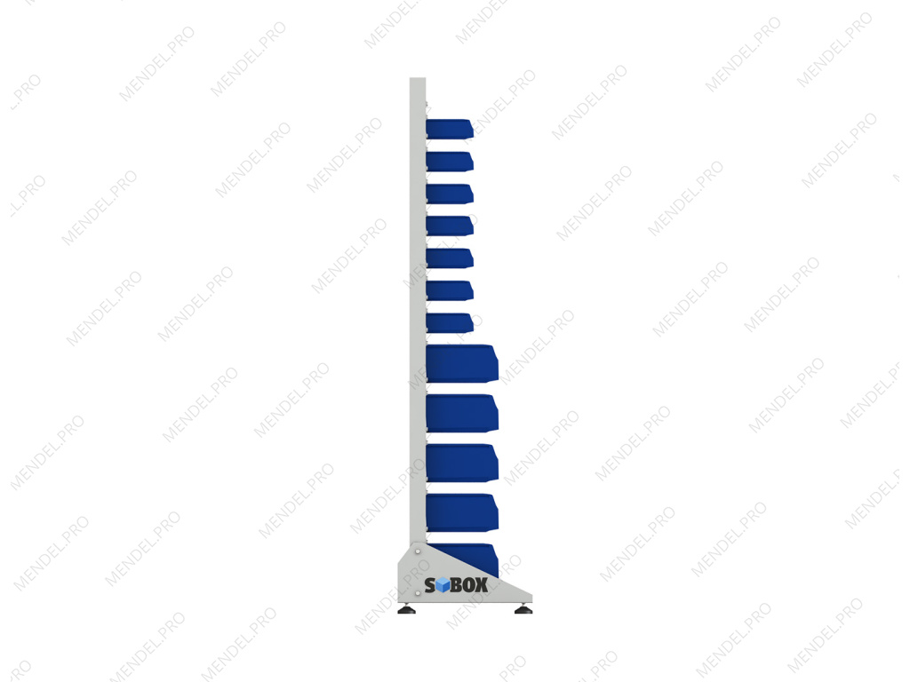 Стеллаж для пластиковых лотков S-BOX односторонний 1800x1000x450.04