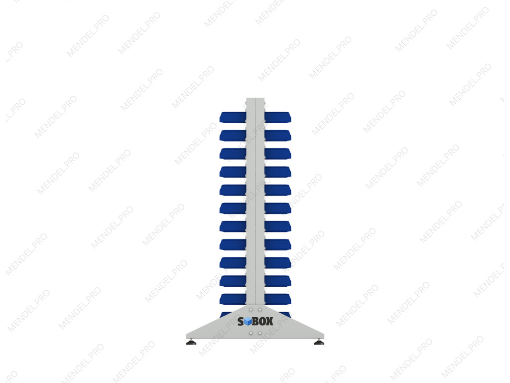 Стеллаж для пластиковых лотков S-BOX двухсторонний 1500x1000x800.01