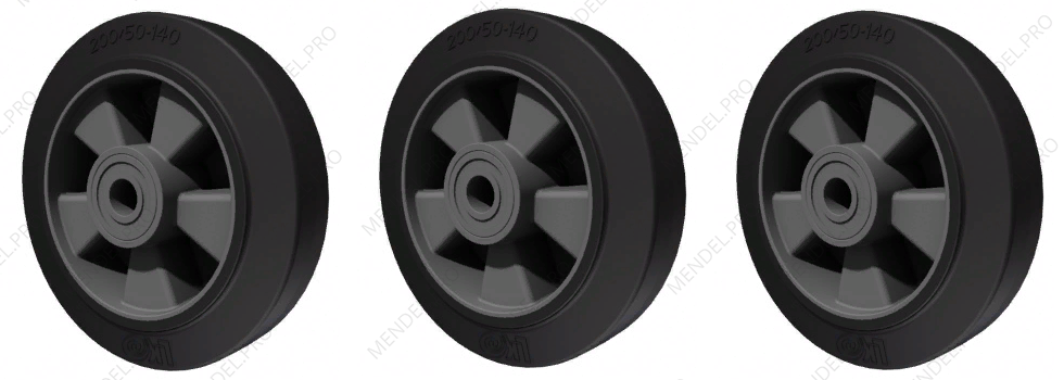 Комплект усиленных литых колес ᴓ200мм 3 шт. (для ТДБ 500)