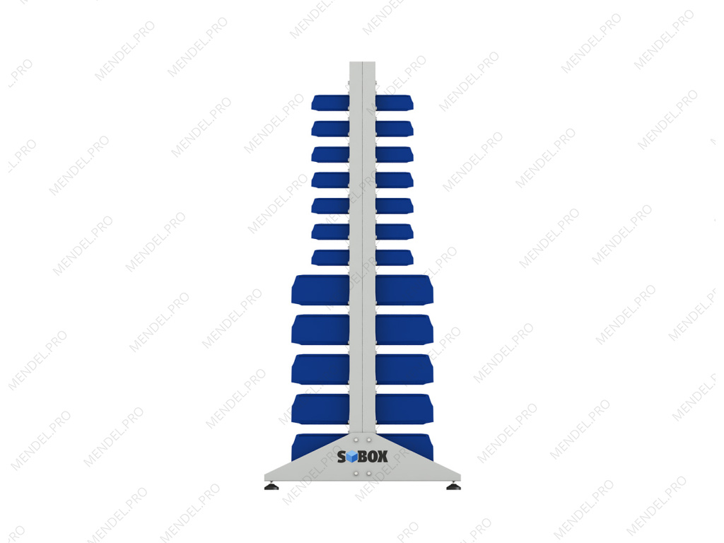 Стеллаж для пластиковых лотков S-BOX двухсторонний 1800x1000x800.04