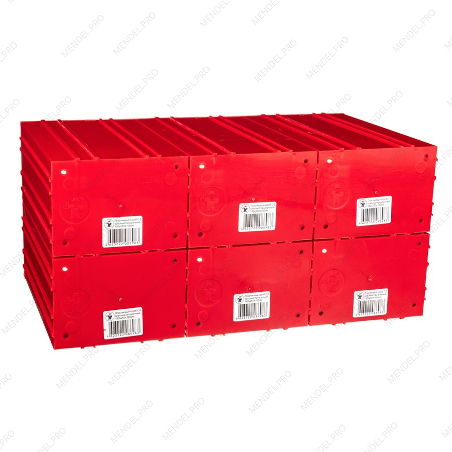 Пластиковый короб Стелла-техник C-2-К6-красный-прозрачный