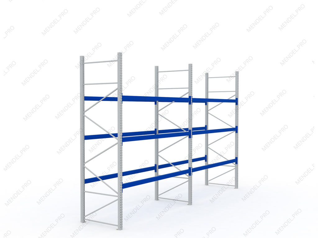 Стеллаж паллетный (фронтальный) 3500х2700х1100 (P130х50х1,5)