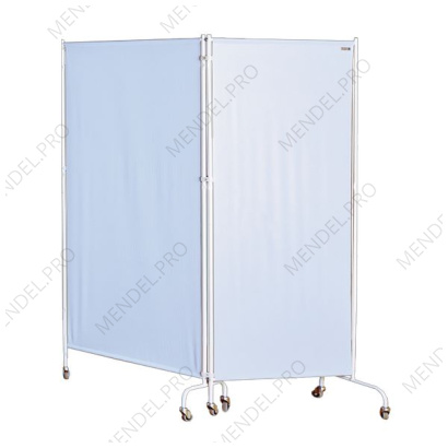 Ширма медицинская секционная с полимерными полотнами ШМПС-01-"Айболит" (2-х секц., ПВХ)