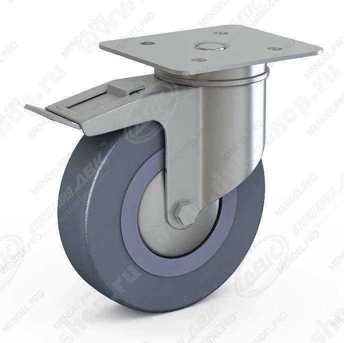 Колесо 100 поворотное с тормозом