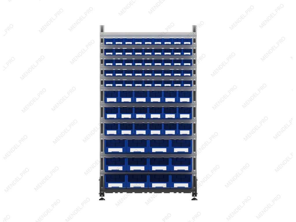 Стеллаж для пластиковых лотков S-BOX двухсторонний 1800x1000x800.06