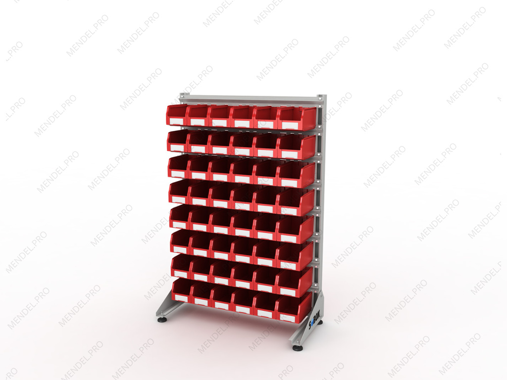 Стеллаж для пластиковых лотков S-BOX односторонний 1500x1000x450.02