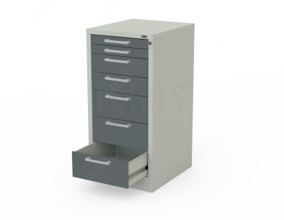 Тумба на 7 ящиков 500x1040x590 мм (цвет RAL7035/7012)
