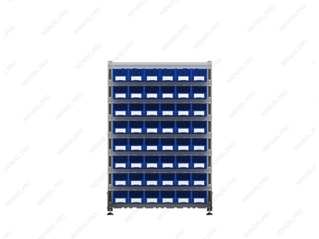 Стеллаж для пластиковых лотков S-BOX односторонний 1500x1000x450.02