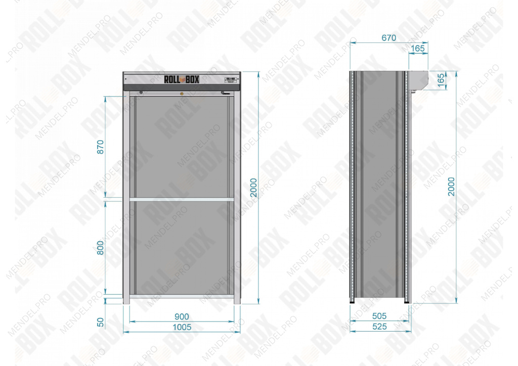 Роллетный шкаф ROLL-BOX SIMPLE 10.05.3.V1