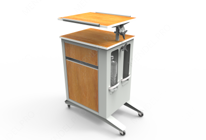 Тумба медицинская прикроватная ТМП-02.6-"Айболит" со столиком, ЛДСП