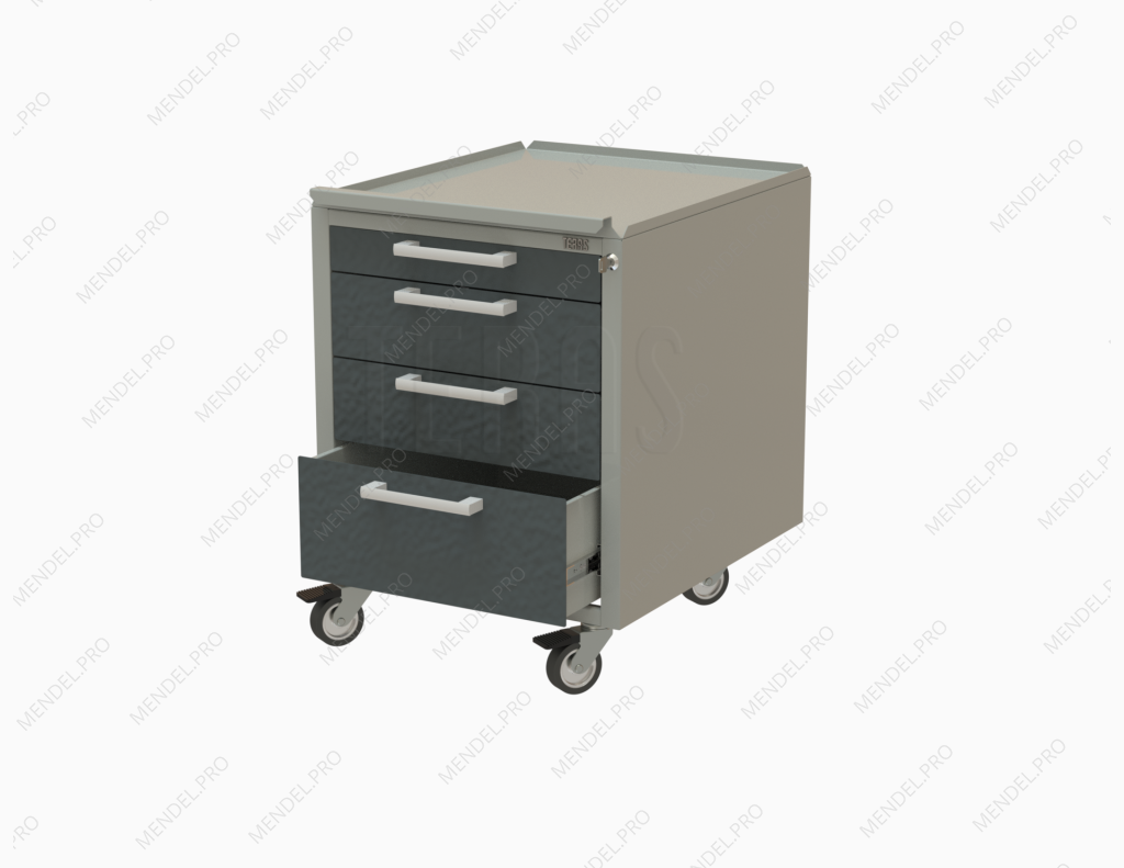 Подкатная тумба на 4 ящика 490х650х580 мм