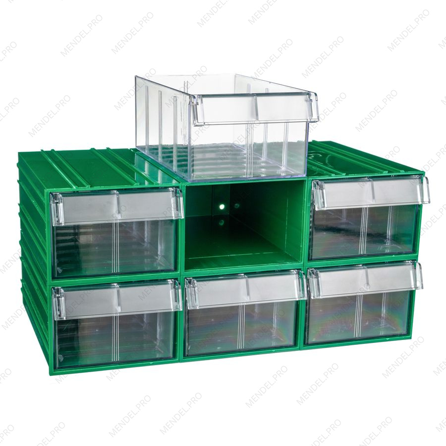 Пластиковый короб Стелла-техник C-2-К6-зеленый-прозрачный