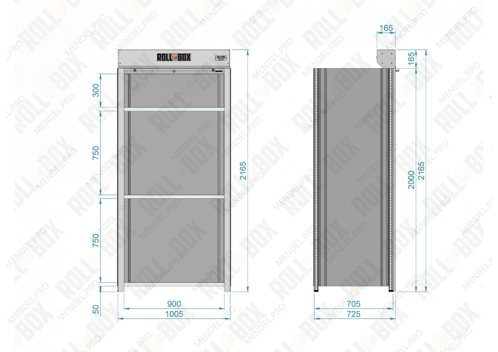 Роллетный шкаф в паркинг ROLL-BOX SIMPLE 10.07.4.V2