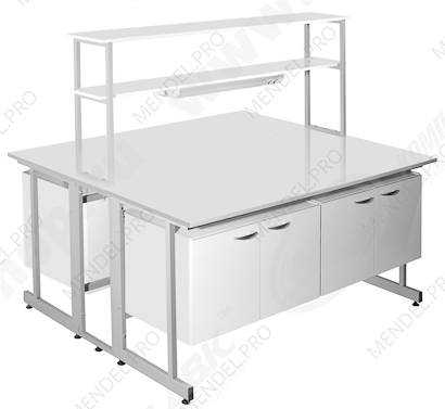 Стол островной ЛК-900 СО (900х1500х1450/750) (Керамика, Белый)