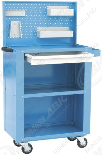 Тележка инстр 3 полки, ящик,экран(держатели,полки)