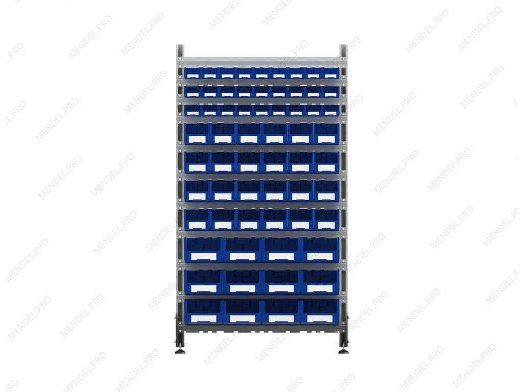 Стеллаж для пластиковых лотков S-BOX двухсторонний 1800x1000x800.05