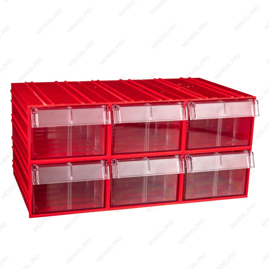 Пластиковый короб Стелла-техник C-2-К6-красный-прозрачный