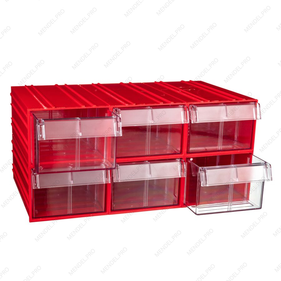 Пластиковый короб Стелла-техник C-2-К6-красный-прозрачный