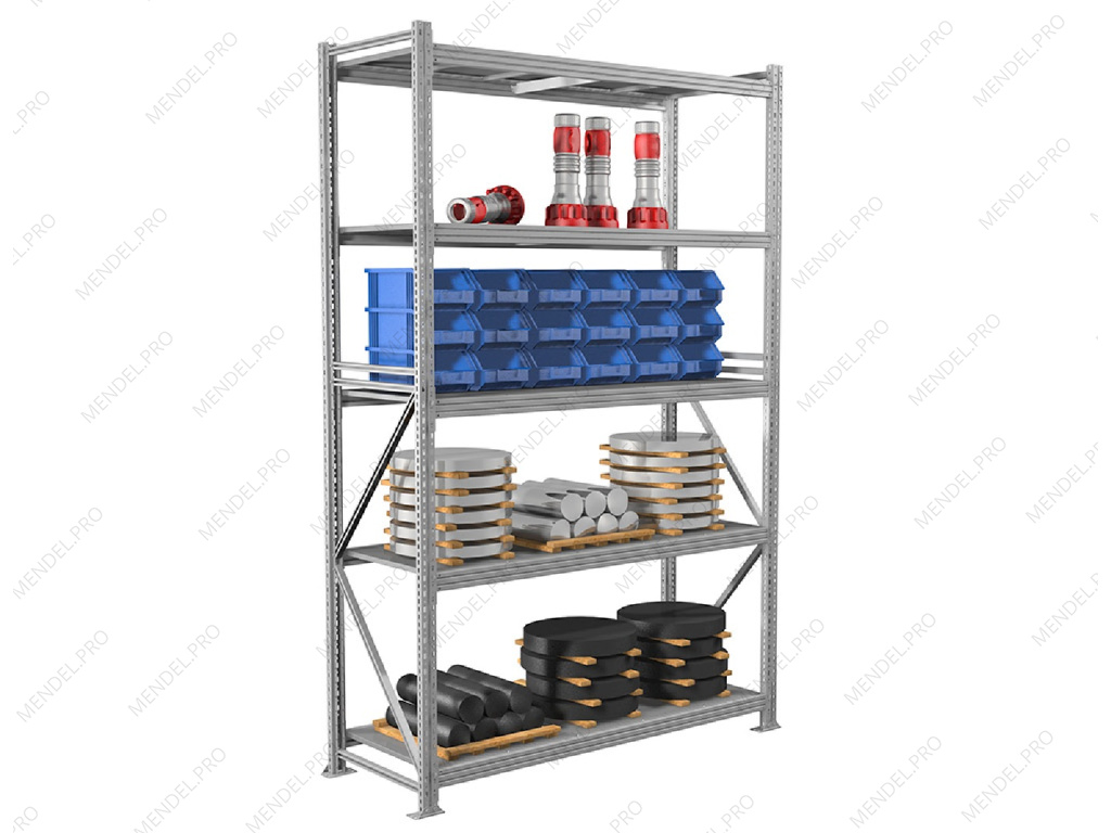 Стеллаж грузовой на зацепах 2500х1800х600 (5 ярусов)