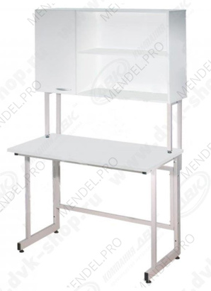 Стол лабораторный с шкафом-надстройкой ЛК-1800 СН (1800х630х1950/850) (Керамика, Белый)