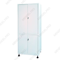 Шкаф медицинский металлический двухсекционный двухдверный с дверками металл-металл для медикаментов ШМ-2.201-"Айболит"