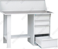 Верстак слесарный однотумбовый(4 ящика), с экраном