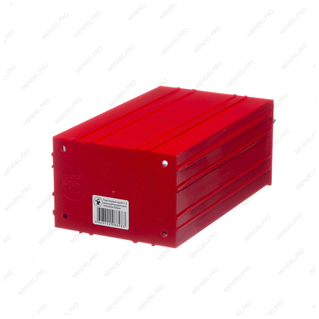 Пластиковый короб Стелла-техник С-2-красный-прозрачный
