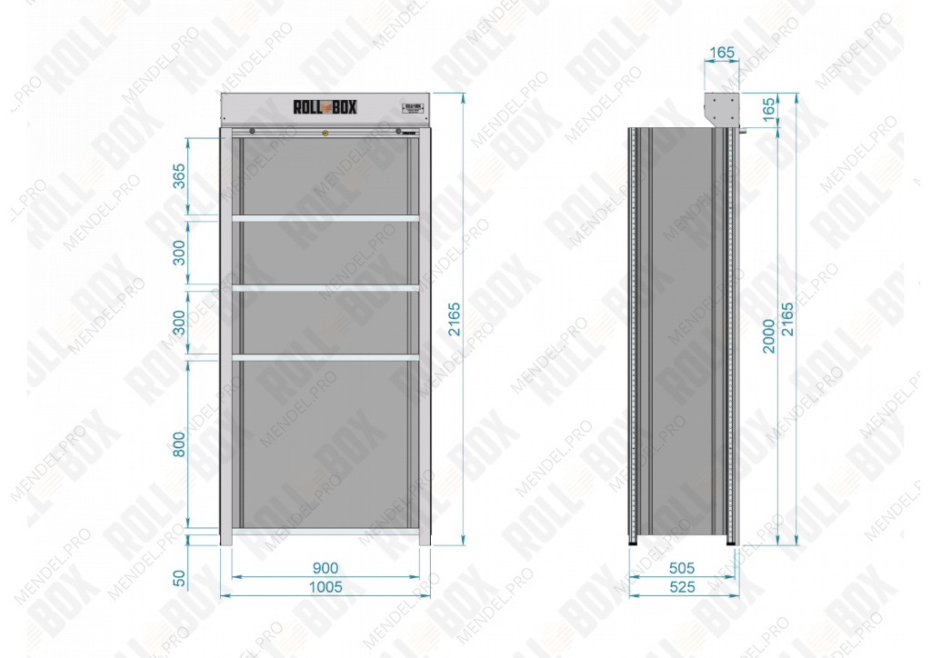 Шкаф роллетный на балкон ROLL-BOX SIMPLE 10.05.6.V2