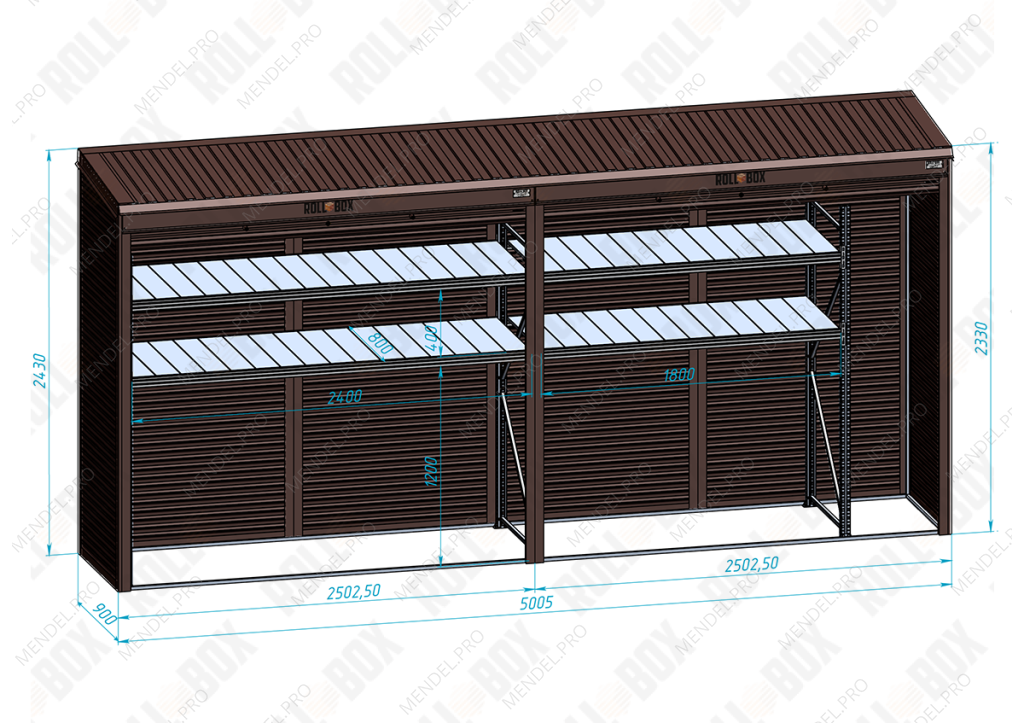 Шкаф уличный ROLL‑BOX VILLAGE ROOF XL-2.2