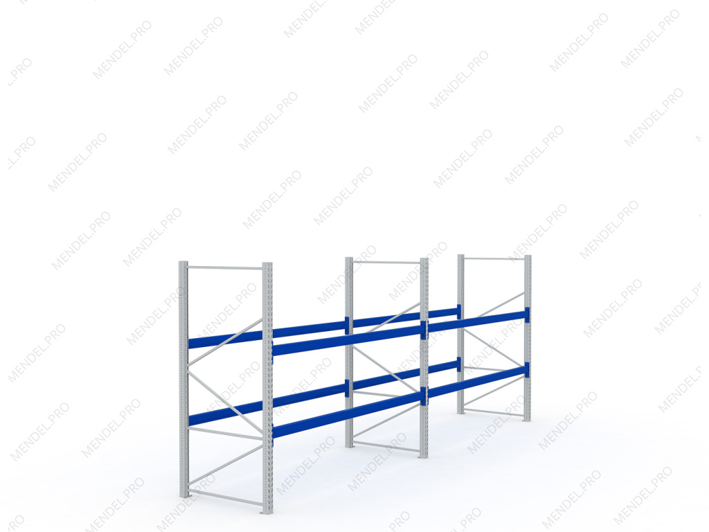 Стеллаж паллетный (фронтальный) 2000х2700х1100 (P130х50х1,5)