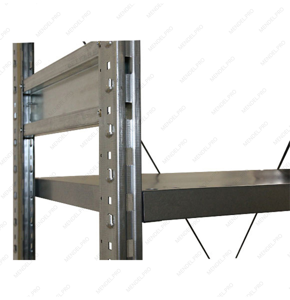 Стеллаж среднегрузовой на зацепах 2500х1000х500 (6 полок)