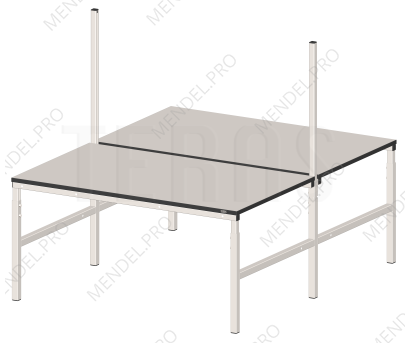 Стол рабочий 2х(1500х700 мм) серии DUAL 