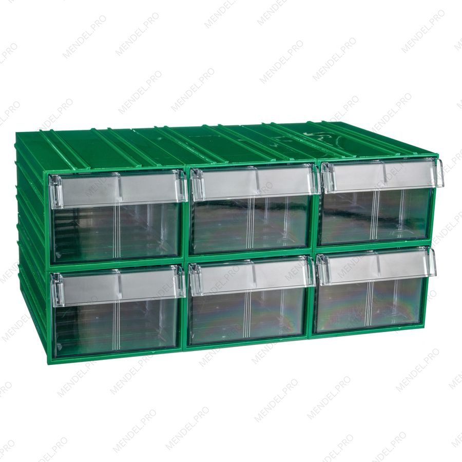 Пластиковый короб Стелла-техник C-2-К6-зеленый-прозрачный