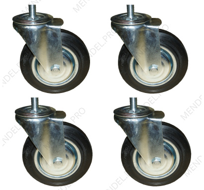 Комплект поворотных болтовых колес Ø125 мм