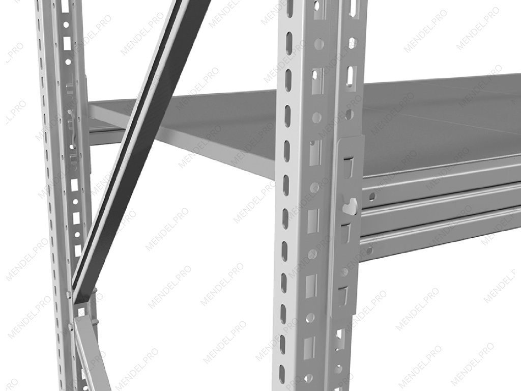 Стеллаж грузовой на зацепах 2500х1500х600 (5 ярусов)