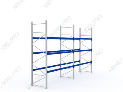 Стеллаж паллетный (фронтальный) 3500х2700х1100 (P110х50х1,5)