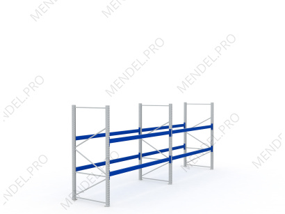 Стеллаж паллетный (фронтальный) 2000х2700х1100 (P110х50х1,5)